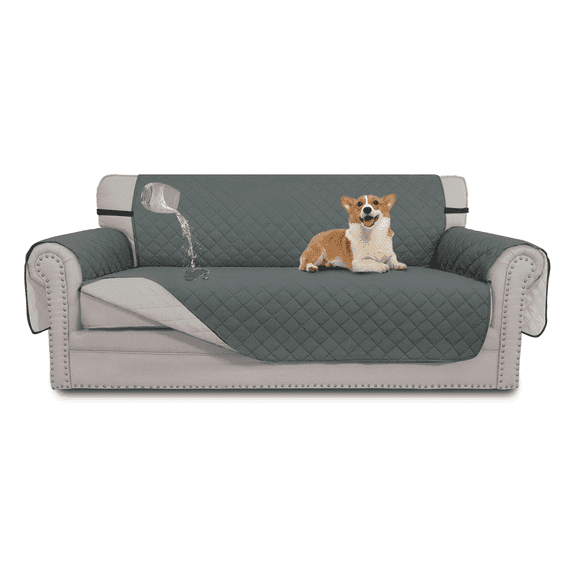 GPED Reversible Sofa Cover, Water Resistant Couch Cover with Elastic Straps, Triple-Layer Durability Couch Covers For Dogs, Kids, Machine Washable & Dry Clean Furniture Protector for Pets, Sofa