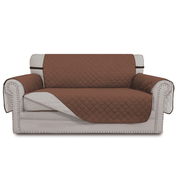 GPED Reversible Couch Cover, 100% Waterproof with Elastic Straps, Machine Washable, Three-Layer Wear-Resistant for Pets, Dogs, Children, Loveseat