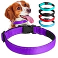 thumbnail image 1 of GPEESTRAC Reflective Polyester Adjustable Dog Collar, Purple, Medium , Soft Breathable Dog Collar for Medium Dogs with Buckle, 1 of 8