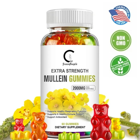 GPGP Greenpeople Mullein Leaf Gummies, Supports Healthy Respiratory, 60 CT