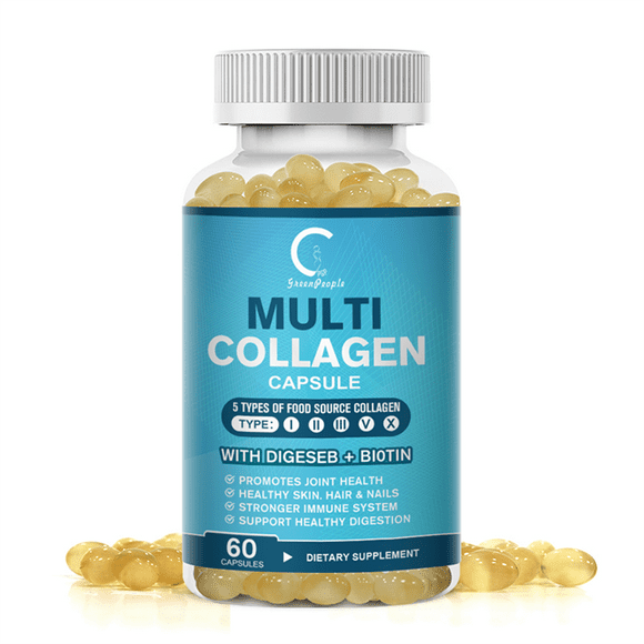 GPGP Greenpeople Multi Collagen Pills 5000mg - 60 Capsules - Healthy Joints, Hair, Skin, Nails