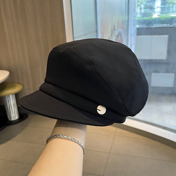 GPHOMRYYY Cloud Hat Women's Various Wearing Methods Retro Versatile Short Brim Duck Tongue Hat Big Head Surrounding Face Small Belle Hat Octagonal Hat