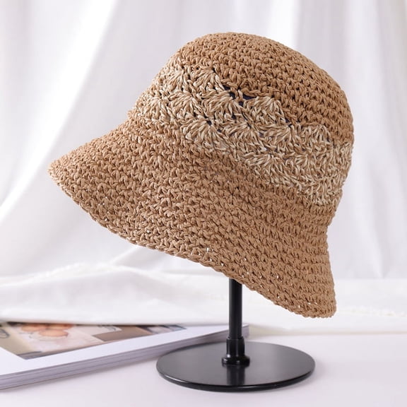 GPHOMRYYY Handmade Woven Straw Hat For Women In Summer, Versatile Japanese Style, Large Brimmed Sun Hat, Sun Hat, Foldable Beach Hat