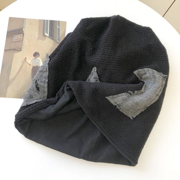 GPHOMRYYY Korean Version Of Personalized Patch Beggar Hat, Autumn And Winter Baotou Cold Hat Japanese Pile Hats Female Wild Niche Hat Hood