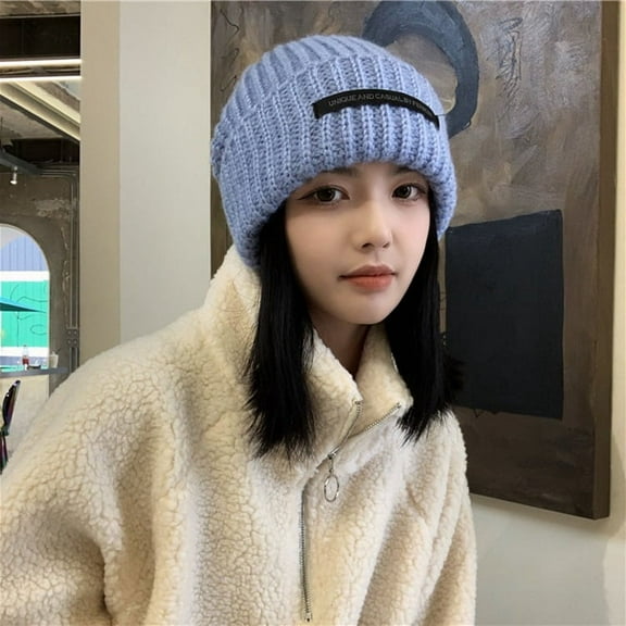 GPHOMRYYY Loose Large Head Enclosure Hats Women's Winter Wool Hat, Autumn And Winter Warmth, Suitable For Round Faces, Small Face Pile Of Hat Tide