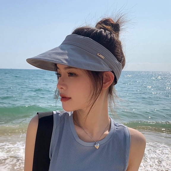 GPHOMRYYY Open Top Sun Hat For Women In Summer With Large Brim, UV Protection, Face Shading, Outdoor Beach Soft Top Sun Hat