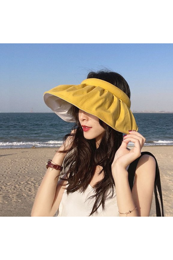 Sunscreen Hat For Women In Summer, UV Resistant Beach Hat, Sun Hat For Cycling, Empty Top, Face Blocking Sun Hat, Shell Hat