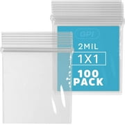 GPI 1” x 1” Small Ziplock Bag for Jewelry Storage, Shipping & Packaging, 100-Pack