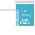 thumbnail image 1 of GPI 10” x 12” Extra Heavy Ziplock Bag 6 Mil Thick Plastic Resealable Bags with Zipper Seal,100-Pack, 1 of 4