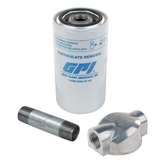 GPI - 18 GPM, 10 Micron Particulate Filter Kit with 3/4-inch NPT Aluminum Adapter (129500-06)
