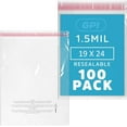 thumbnail image 1 of GPI 19” x 24” Clear Plastic Bags Self-Seal Polybags with Adhesive Strip & Suffocation Warning, 100-Pack, 1 of 6