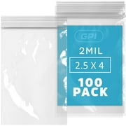 GPI 2.5” x 4” Small Ziplock Bag for Jewelry Storage, Shipping & Packaging, 100-Pack