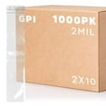 thumbnail image 1 of GPI 2” x 10” Reclosable Ziplock Bag 2 Mil Clear Zipper Bags, 1000-Pack, 1 of 7
