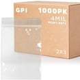 thumbnail image 1 of GPI 2” x 3” Heavy Duty Ziplock Bag 4 Mil Clear Resealable Bags for Travel, Storage & Shipping, 1000-Pack, 1 of 8