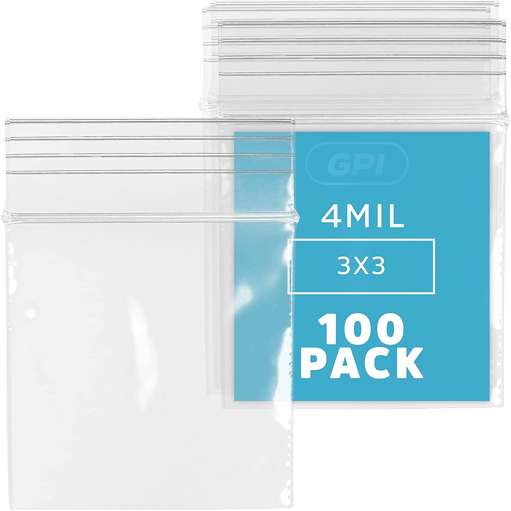 GPI 3” x 3” Heavy Duty Ziplock Bag Mil Clear Resealable Bags for