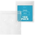thumbnail image 1 of GPI 4” x 4” Reclosable Ziplock Bag 2 Mil Clear Zipper Bags, 100-Pack, 1 of 8