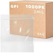 GPI 4” x 4” Reclosable Ziplock Bag 2 Mil Clear Zipper Bags, 1000-Pack