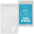 thumbnail image 1 of GPI 5” x 8” Reclosable Ziplock Bag 2 Mil Clear Zipper Bags, 100-Pack, 1 of 8