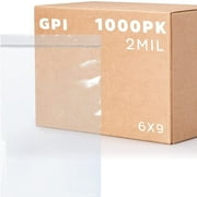 GPI 6” x 9” Reclosable Ziplock Bag 2 Mil Clear Zipper Bags, 1000-Pack
