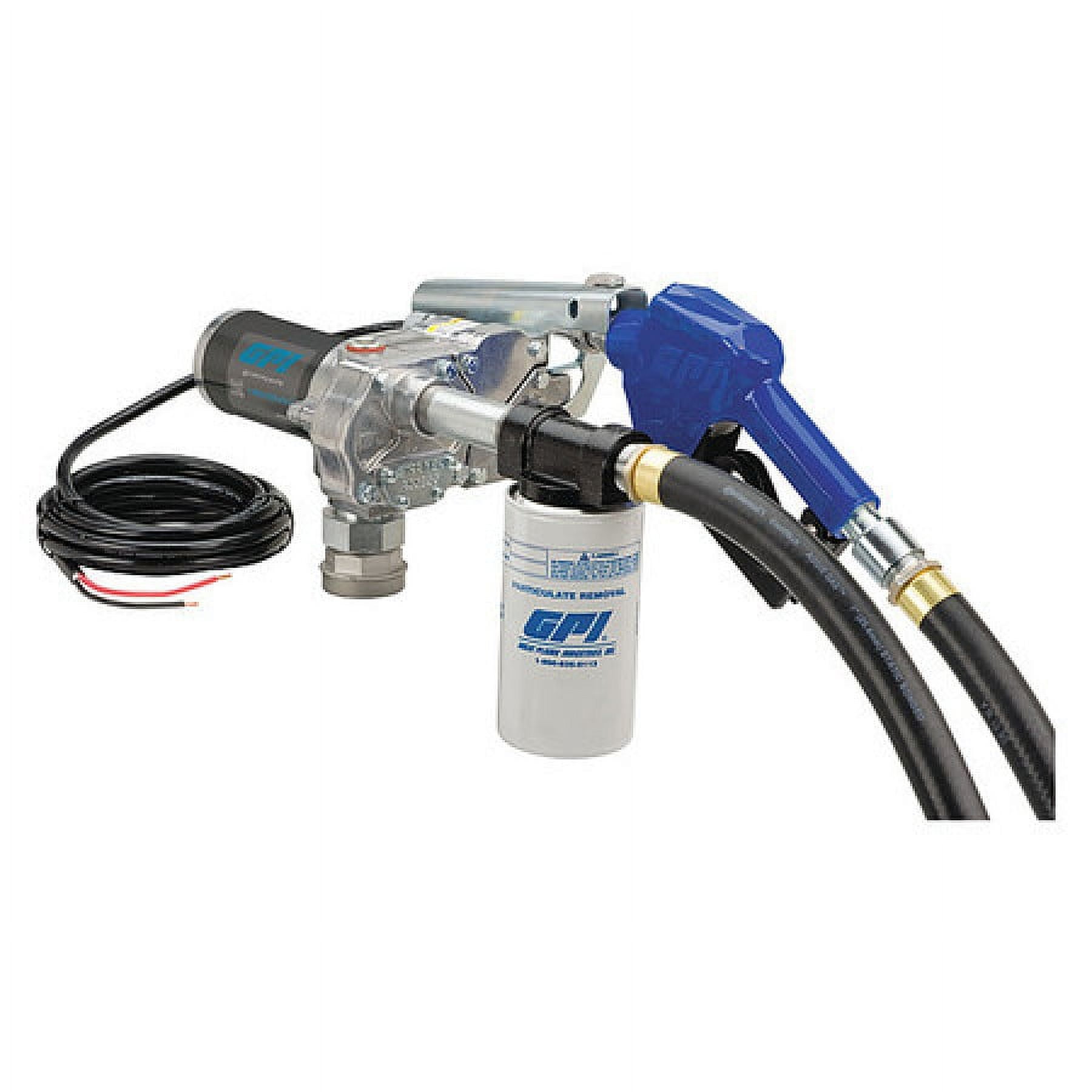 Fuel Transfer Pump with Flexible Suction Hose and Shutoff Nozzle