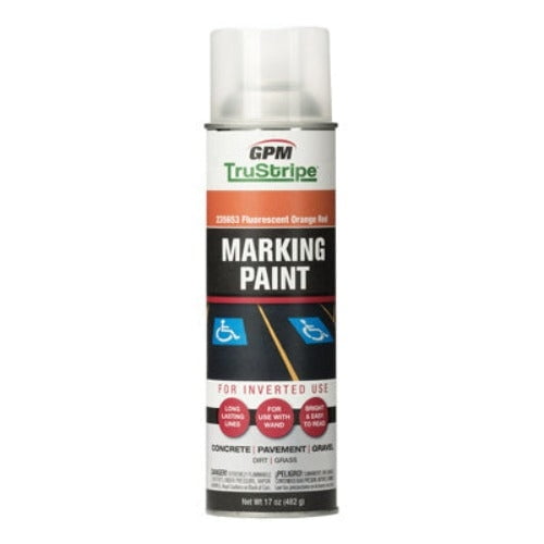 GPM TruStripe INVMRK-11 17 oz Can of Fluorescent Orange Red Inverted Marking Paint - Quantity of 2