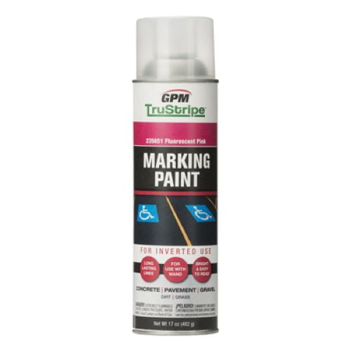 GPM TruStripe INVMRK-12 17 oz Can of Fluorescent Pink Inverted Marking Paint - Quantity of 36