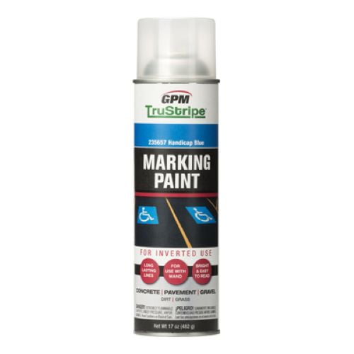 GPM TruStripe INVMRK-17 17 oz Can of Handicap Blue Inverted Marking Paint - Quantity of 2
