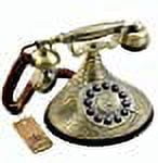 GPO Duchess Nostalgic Vintage Push-Button Telephone with Cloth Cord - Bronze Metal Finish, Black, GPO Duke
