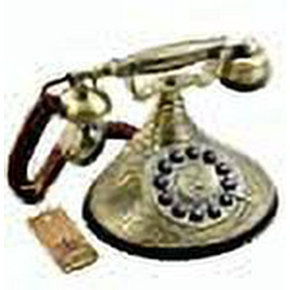 GPO Duchess Nostalgic Vintage Push-Button Telephone with Cloth Cord - Bronze Metal Finish, Black, GPO Duke