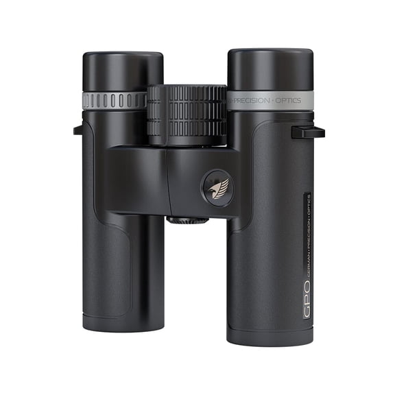 GPO Passion 10x26 SD Binoculars, Black/Silver 2-Tone, German Precision Optics (B210)