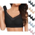 thumbnail image 1 of GPOECD 3PC Plus Size Bras for Women Lace Tank Top Underwear Thin Side Fold Side Gather Adjustable Bra Wireless Wireless Bras for Women,Black,XXL, 1 of 4