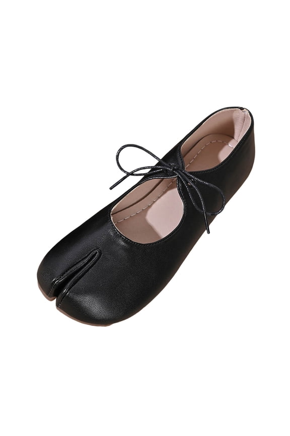 Ballet Shoes Split Toe Round Toe Soft Sole Casual on Comfortable Walking for Daily Wear Women's Casual Shoes Black,35