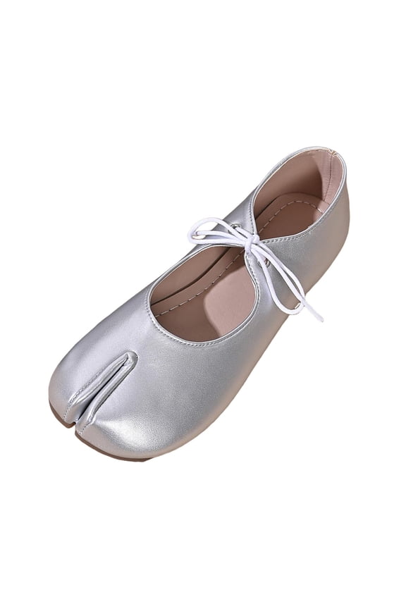 Ballet Shoes Split Toe Round Toe Soft Sole Casual on Comfortable Walking for Daily Wear Women's Casual Shoes Silver,35