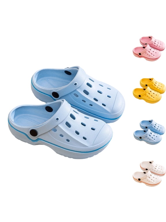 Boys Clogs Kids Sandal Style Summer Garden Indoor Outdoor for Boys with Breathable Holes and Comfort Kids Slippers 6-10Y Blue,6-7 Years