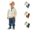 thumbnail image 1 of GPOECD Boys Outfits Versatile Two Piece Autumn Winter Sweatshirt and Track Pants with Cozy Long Sleeve Top Boys' Clothing Sets,Blue,2-3 Years, 1 of 8