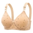 thumbnail image 1 of GPOECD Bras for Women Front Side Buckle Lace Edge Without Steel Ring Seamless Gathering Adjustment Bra Bras for Women Underwire,Beige,36, 1 of 2