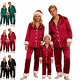 thumbnail image 1 of GPOECD Christmas Pajamas for Family Two Piece Long Sleeve Lapel Top and High Waist Fleece Pants for Family Outfits Pajama Set Winter for Kids,Red,3-4 Years, 1 of 1