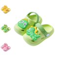 thumbnail image 1 of GPOECD Clogs for Kids Summer for Boys and Girls with Soft Sole Indoor Outdoor Casual Featuring Cute Dino Pattern Boys Slippers,Green,3.5-4 Years, 1 of 9
