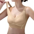 thumbnail image 1 of GPOECD Comfortable Bras for Women Full Coverage Bra Seamless T Shirt with Side Wide Band Lift Shape Bras for Women Underwire,Khaki,36/80, 1 of 4