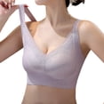 thumbnail image 1 of GPOECD Comfortable Bras for Women Full Coverage Bra Seamless T Shirt with Side Wide Band Lift Shape Bras for Women Underwire,Light Purple,38/85, 1 of 4
