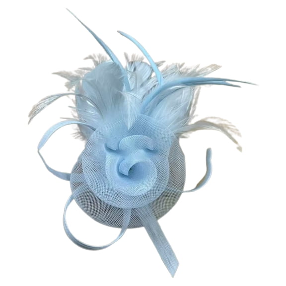 GPOECD Delicate Feather Hairband Elegant Floral Headpiece for Women Wedding Tea Party Performance Accessories Versatile Headwear Z7211-Light Blue,One Size