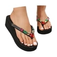 thumbnail image 1 of GPOECD Elegant Flip Flops for Women Summer Thick Sole Open Toe Slippers Casual Outdoor Wear Indoor Slippers for Women 03_Black,6.5, 1 of 9