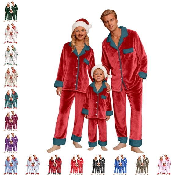 GPOECD Family Christmas Pajamas Family Matching Long Sleeve Cozy Holiday Pajamas for Family Of Three Four Festive Nightwear Outfit Pajama Sets Winter,02_,7-8 Years