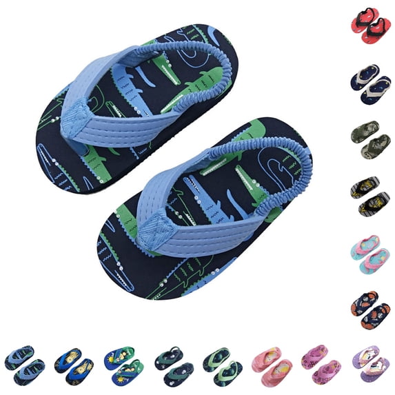 GPOECD Flip Flops for Girls Summer Kids Sandals for and Beach Footwear Lightweight Pool Sized Footwear for Toddlers and Children Toddler Slippers 2-10Y 01_Blue,7-8 Years