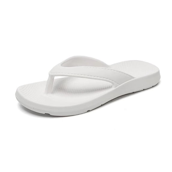 GPOECD Flip Flops for Men Arch Support Flip Flops Summer Outdoor SlipFlat Feet Soft Sole Casual Beach Sandals for Couples Men Slippers White,9