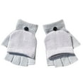 thumbnail image 1 of GPOECD Flip Hand Warmer Fingerless Winter Gloves for Men and Women with Wrist Cover Grey,One Size, 1 of 2