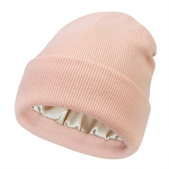 GPOECD GPOECD Men Women Thick Lined Winter Hat Ear Warm Thermal Knit Cap for Cold Weather Outdoor Activities Pink,One Size