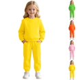 thumbnail image 1 of GPOECD Girls Outfits Cozy Winter Sweatshirt and Sweatpants Soft Lined Long Sleeve Set for Little Girls Girls Athletic Sets,Yellow,7-8 Years, 1 of 9