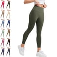 thumbnail image 1 of GPOECD High Waisted Leggings for Women Non See Through 4 Way Stretch Squat Proof Comfortable Yoga Pants for Women Fitness Activewear,Army Green,XXL, 1 of 6