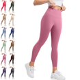 thumbnail image 1 of GPOECD High Waisted Leggings for Women Non See Through 4 Way Stretch Squat Proof Comfortable Yoga Pants for Women Fitness Activewear,Pink,M, 1 of 6